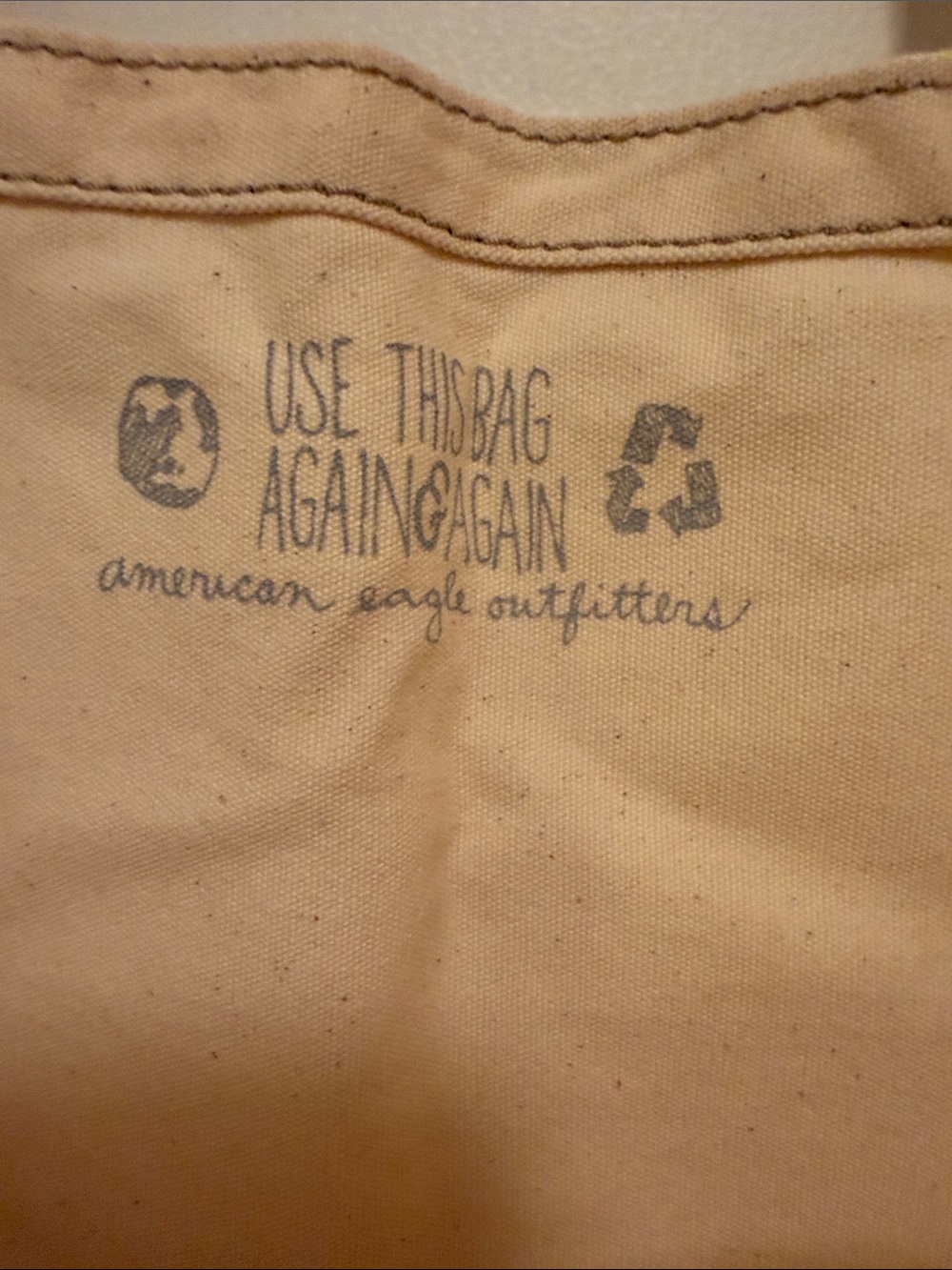 American Eagle Canvas Peace Sign Tote Bag - Picture 6 of 6